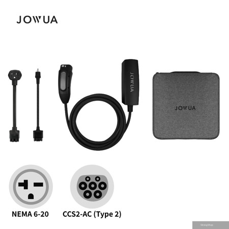Type-2(CCS2)雙用行動充電器 ＋NEMA 6-20轉接器組合 旅行充電座 家用外出雙用