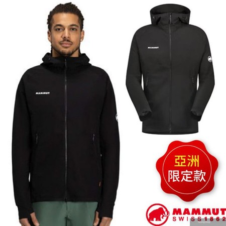 男 Macun 2.0 防風防曬軟殼連帽外套.夾克.風衣.大衣/輕便彈性.YKK 前拉鍊/1011-00792-0001 黑