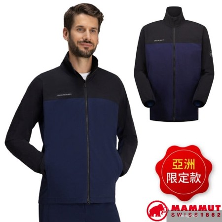 男 Comfort Jacket AF 日系彈性防潑水軟殼外套.夾克.大衣/DWR防潑水/1011-02410-5975 海洋藍/黑