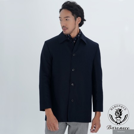 品味質男羊毛短大衣_深藍(622202-10)