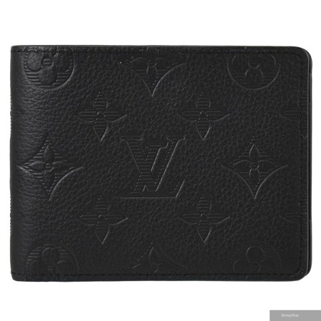 Louis Vuitton LV M62901 Multiple 經典壓花小牛皮雙折短夾.黑