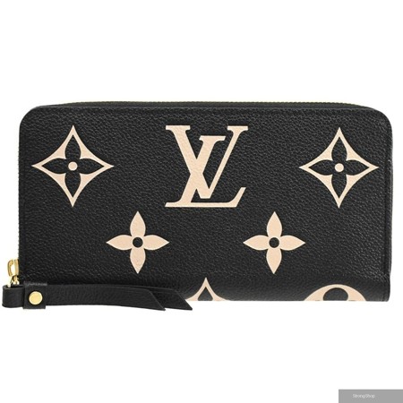 Louis Vuitton LV M80481 Monogram Empreinte花紋拉鍊長夾.黑