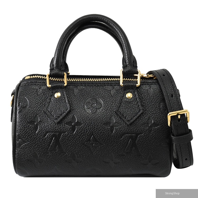Louis Vuitton LV Nano Speedy 壓花小牛皮迷你兩用波士頓包.黑 現貨