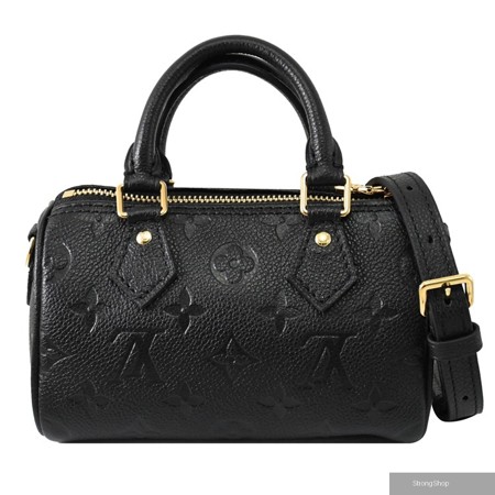 Louis Vuitton LV Nano Speedy 壓花小牛皮迷你兩用波士頓包.黑 現貨
