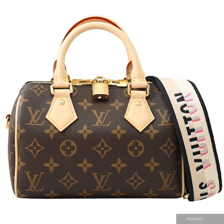 Louis Vuitton LV Speedy 20 經典花紋附背帶手提包