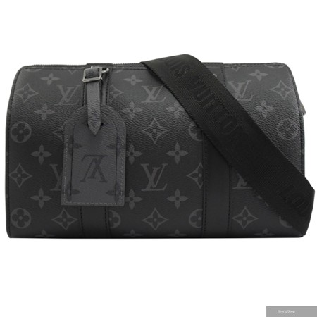 Louis Vuitton LV CITY KEEPALL 黑經典花紋斜背波士頓包 現貨
