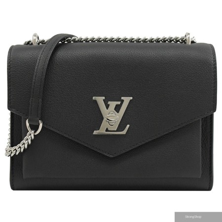 Louis Vuitton LV MYLOCKME 小牛皮轉釦翻蓋斜背鍊包.黑 現貨