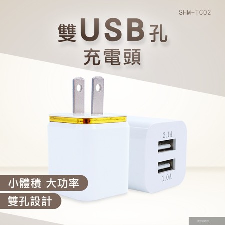 USB充電器 雙孔充電器 豆腐頭充電器 旅行充電器 家用充電插頭 便攜充電器 手機充電孔 充電器 618-TC02