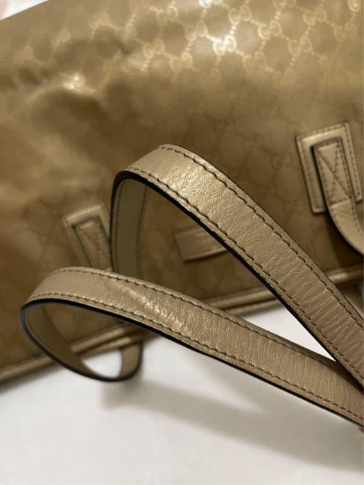 Y6996377655 457 Gucci 金色雙G緹花防水PVC拉鍊大托特包