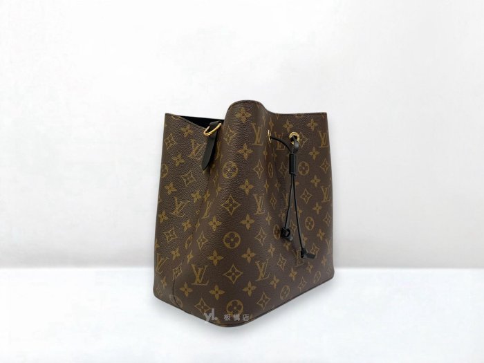 遠麗精品 132 S5344 LV包包 原花黑色水桶包MM/M44020 (板橋府中店)