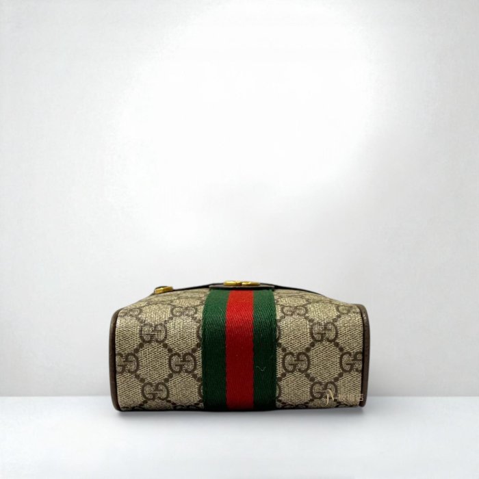 喬萱名品 12 JS0568 GUCCI包包 老花拼咖啡色皮革OPHIDIA日字小側背包598127 (板橋店)