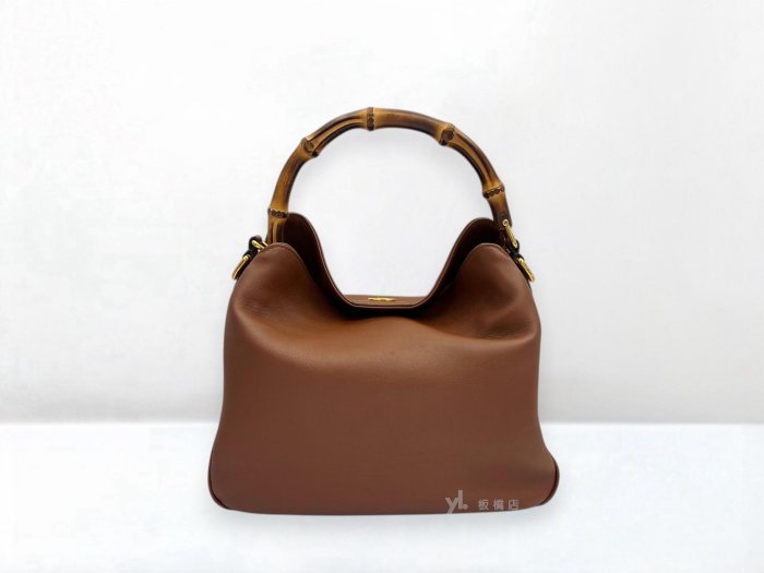遠麗精品 132 S5413 GUCCI包包 Diana中號棕色牛皮竹節包746124 (板橋府中店)