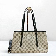 遠麗精品 132 C3839 GUCCI包包 原花GG Emblem中號托特斜背包815214 (桃園店)