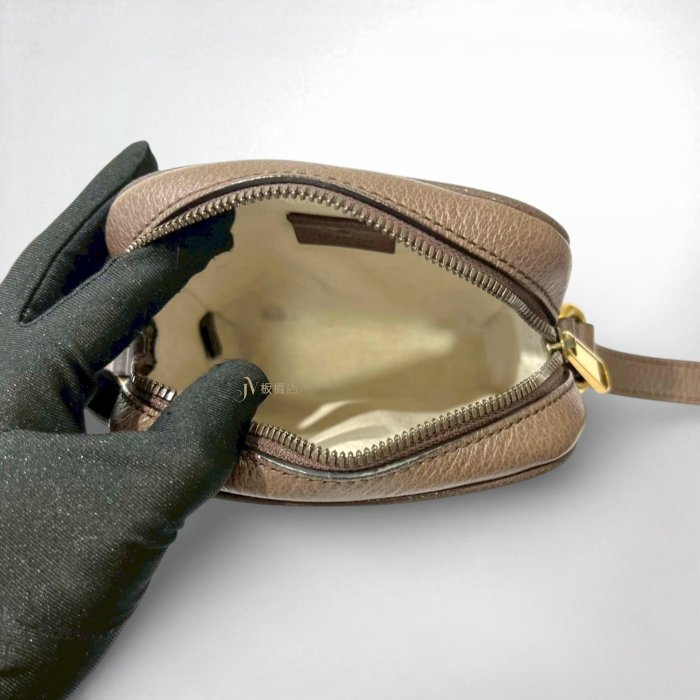喬萱名品 12 JS0568 GUCCI包包 老花拼咖啡色皮革OPHIDIA日字小側背包598127 (板橋店)