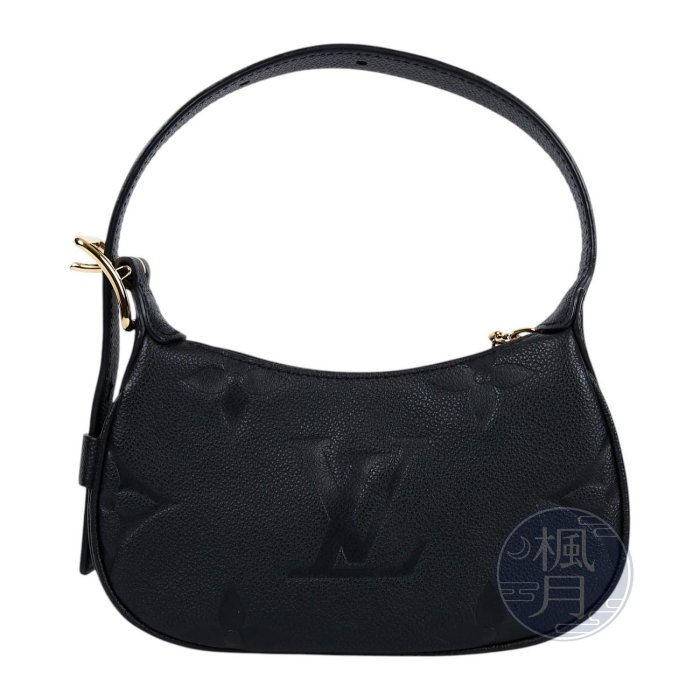 注目 超人氣賣家 BRAND楓月 11282 LOUIS VUITTON LV M82391 黑原花壓紋肩背包 晶片款