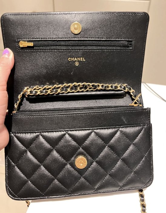 J&S 精品小舖 1210 Chanel 香奈兒包 AP0250 鍊帶發財包 羊皮黑金鏈 現貨